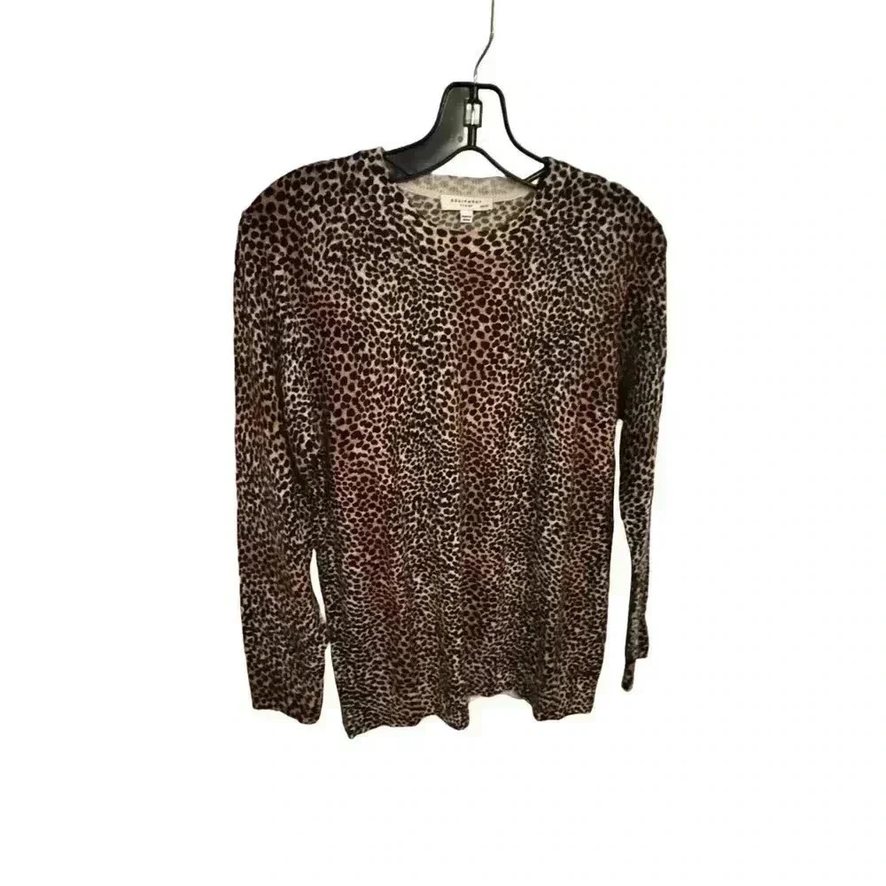 Equipment femme women’s 100% wool crew neck animal print sweater size XS
